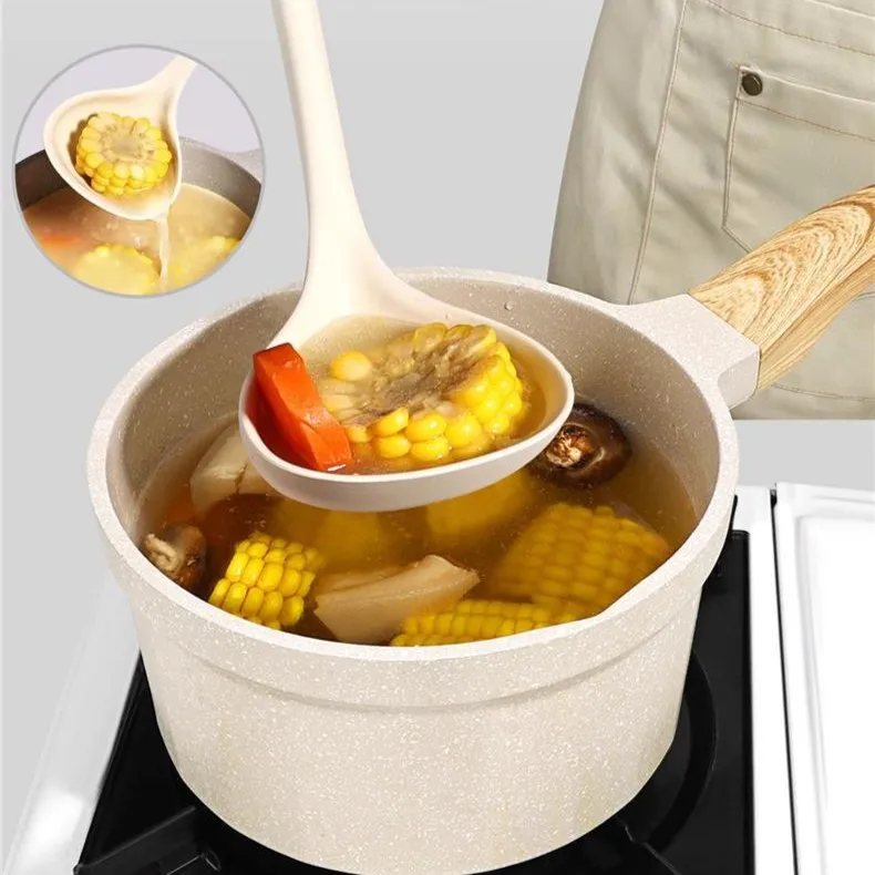 Large Silicone Soup Spoon High-End Home Use Premium Long-Handled Food Grade Porridge Spoon for Soup And Rice Pudding