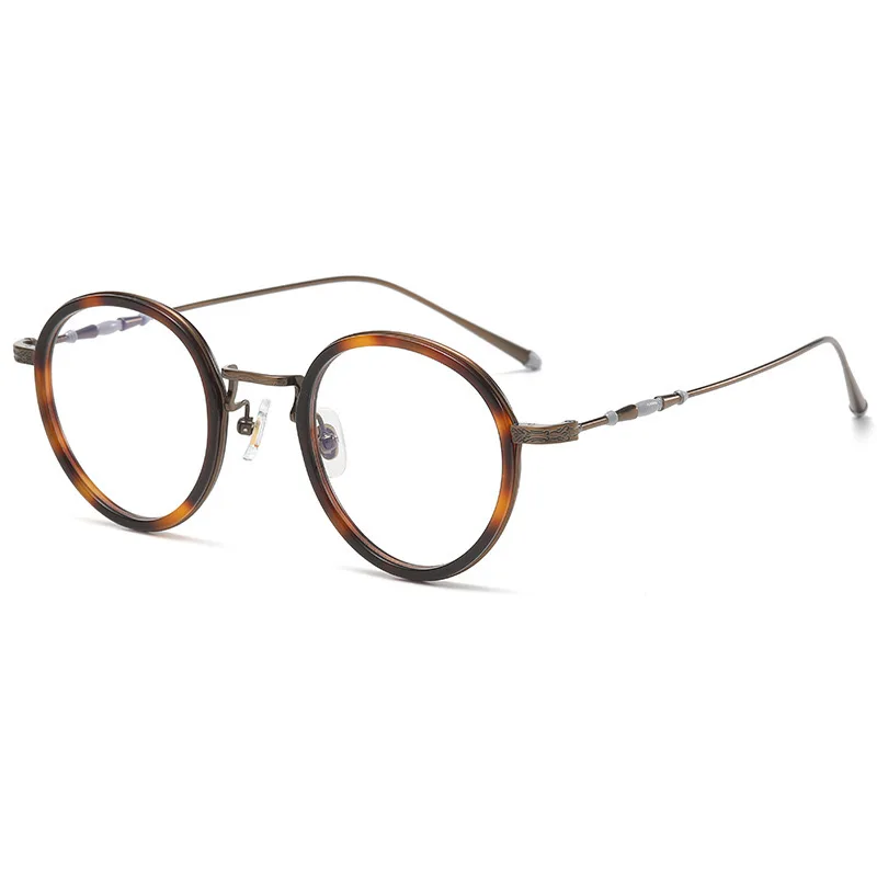 ARLT-5920 ultra-light pure titanium acetate glasses frame retro round small face myopia glasses frame can be equipped with degre