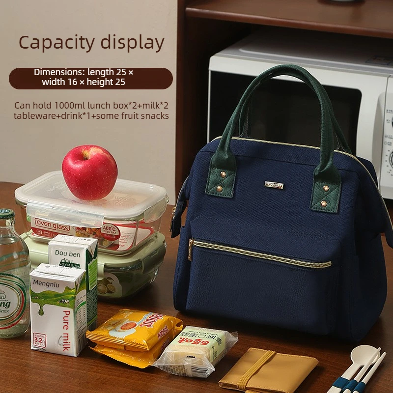 Thermal Lunch Bags Canvas Bento Lunch Bag, Heat Preservation Outdoor Thermal Bag, Lunch Box Portable Durable Cooler Bag
