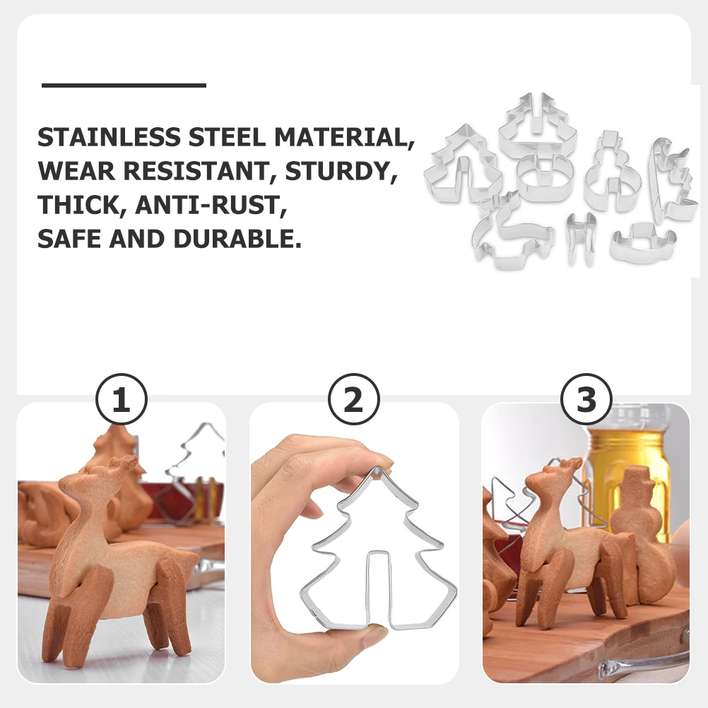 

8 Pcs Cookie Cutter Set Reusable Biscuit Mold Christmas Cookies Molds Mould DIY Adorable Moon