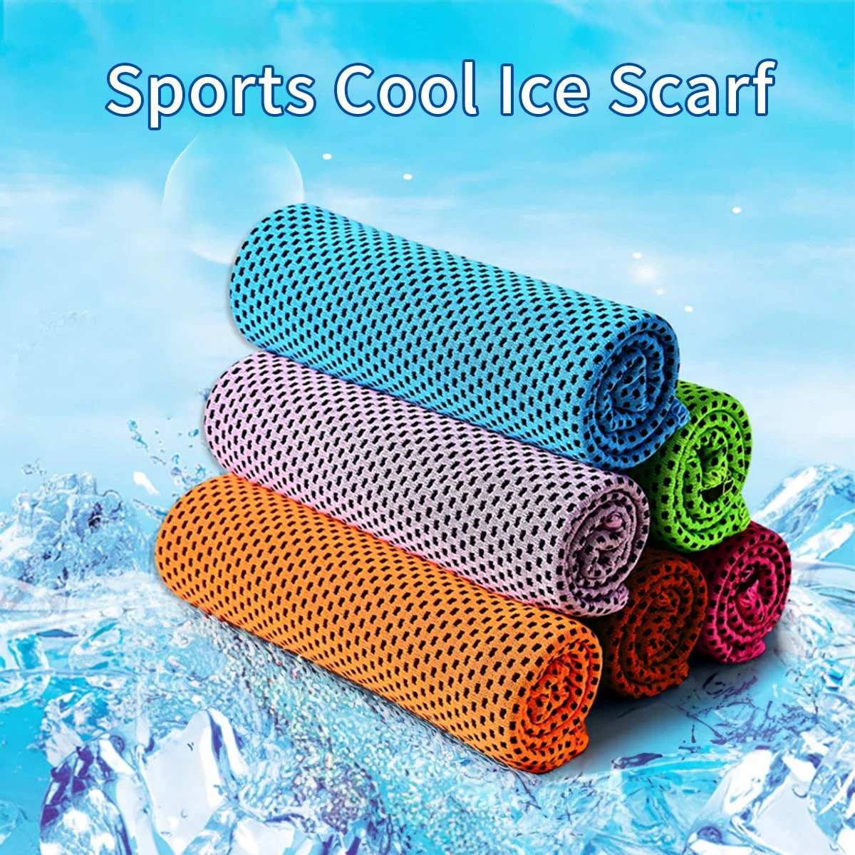 NEW Ice Silk Cooling Towel Fitness Fast-drying Towel Summer Ice Cooling Color Bag Independent Packaging Sports