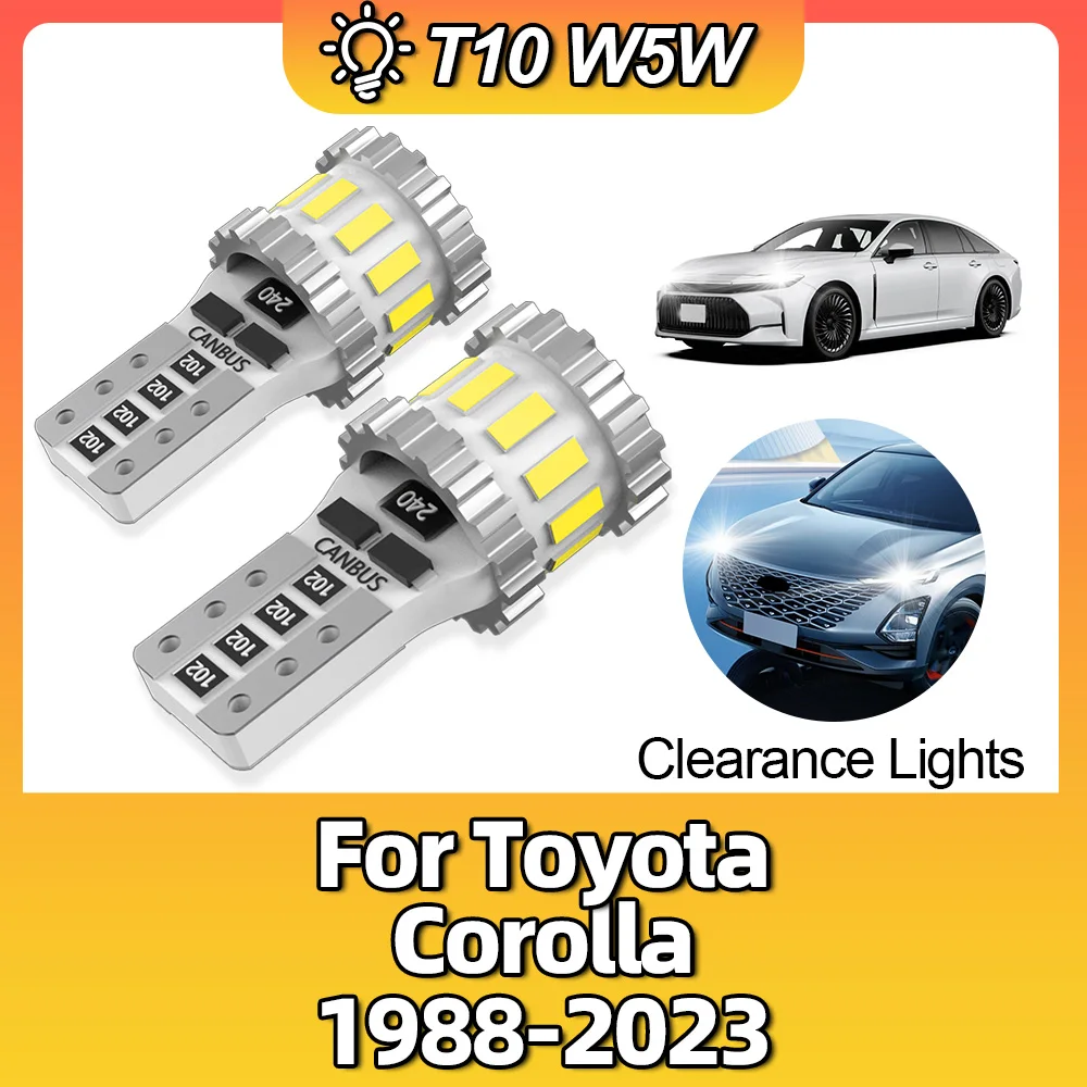 

2x W5W T10 LED CANBUS Car Interior Parking Lamp Clearance Light 194 Bulb For Toyota Corolla 1988-2018 2019 2020 2021 2022 2023