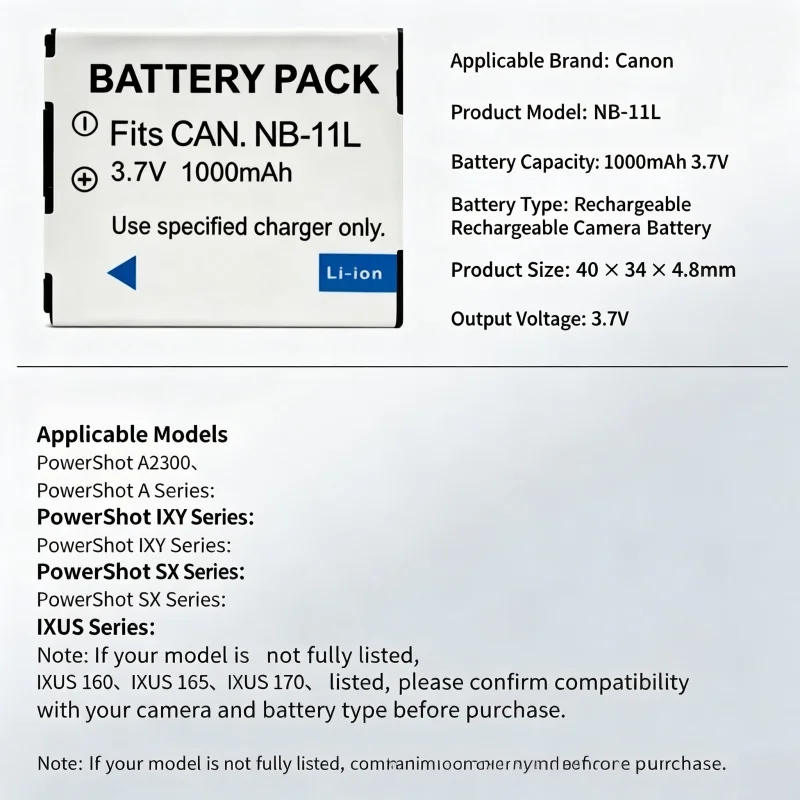 NB‑11L Camera Battery + Charger for Canon A2300 A2400 A2600 SX400 SX410 IS Retro Compact CCD Digital Camera Spare Parts