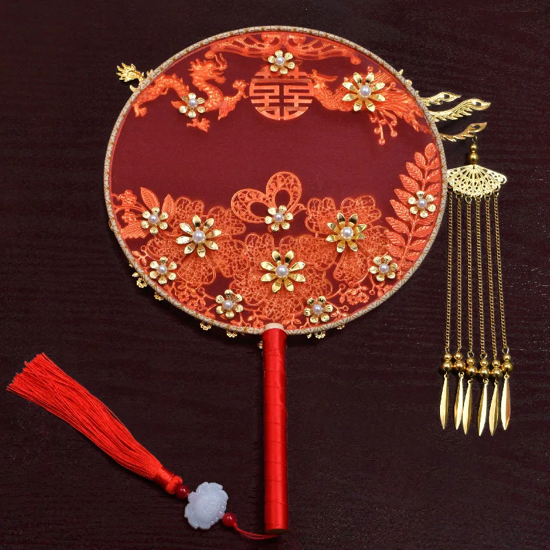 Chinese Ancient Hand Fans  Bridal Bouquet Fan  for Wedding Favor Gift Home Decor