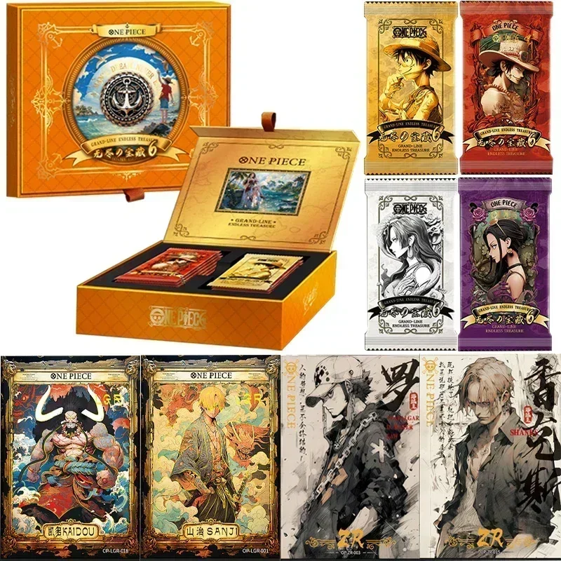 

Genuine New One Piece Rare Series Cards Endless Treasure 6 Luffy Zoro Sanji Nami Anime Characters LGR Cards Kids Toys Xmas Gifts