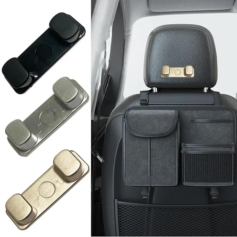 Practical Car Hooks Vihicle Organized Storage Solution Adhesive Car Seat Back Double Hooks Unique Simple Auto Home Organizer