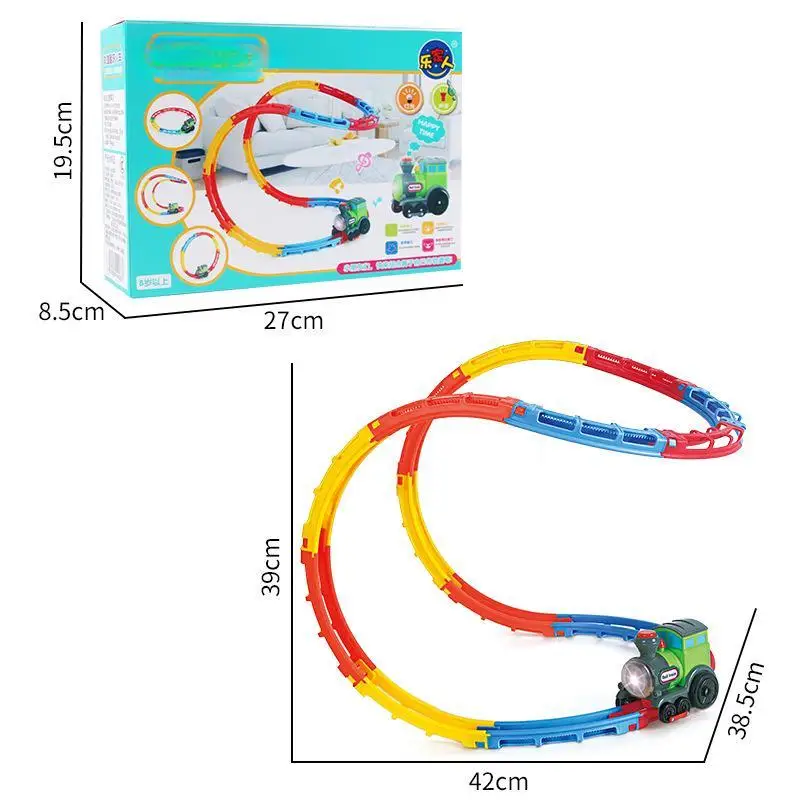 مجموعة لعب مسار القطار مع الصوت والأضواء لعبة قطارات المسار الكهربائي للهدايا