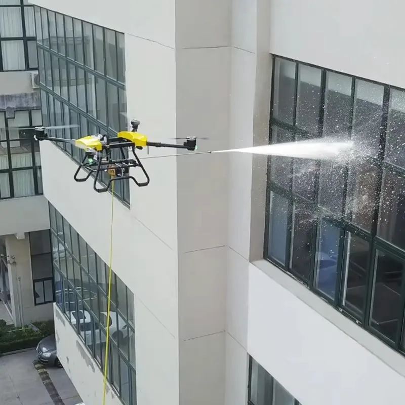 latest technology high security industrial professional cleaning building clean window drone with centrifugal nozzle