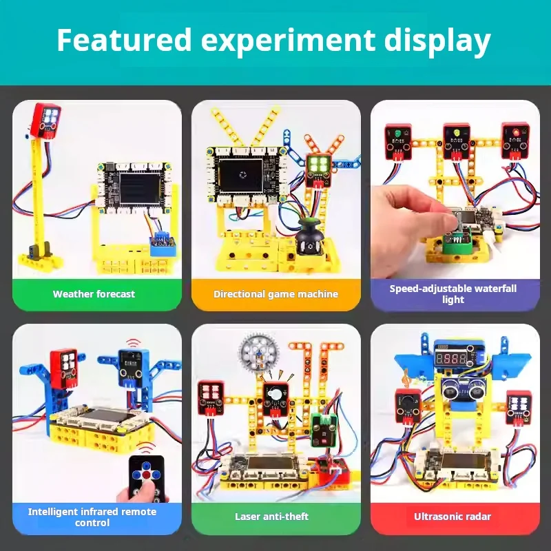 STEM Electronic Building Blocks Sensor Kit Graphical Programming for Beginners Compatible with Lego & Arduino
