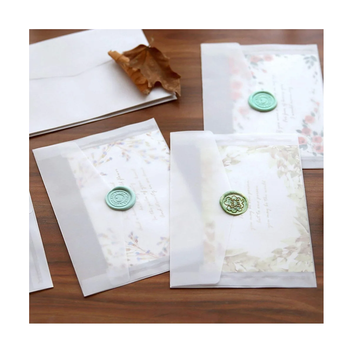 50PCS Blank Envelope Translucent Paper Envelopes Set Letter Vintage Wedding Invitation Envelopes for Cards