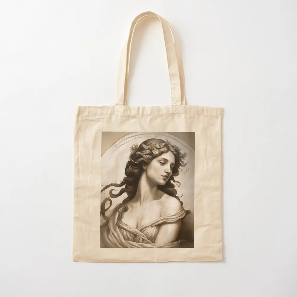 Antique Sketch of Aphrodite, Ancient Greek Goddess of Love and Beauty Tote Bag tote custom canvas Canvas