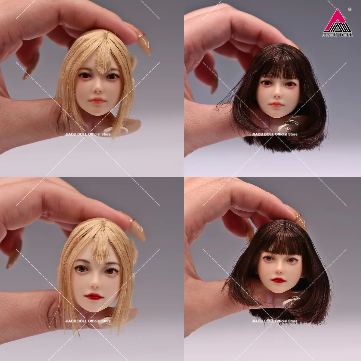 

1/6 Scale Beauty Youth Girl Head Sculpt Long Hair Makeup Head Carving Model Fit 12'' Female Soldier Action Figure Body Dolls