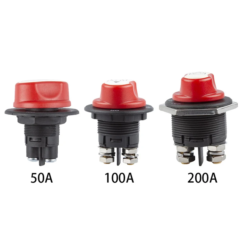 1pcs 50A 100A 200A  Car Battery Disconnect Cut Off Kill Switch Rotary 12V 24V DC Power Isolator Auto Motorcycle Boat Accessories