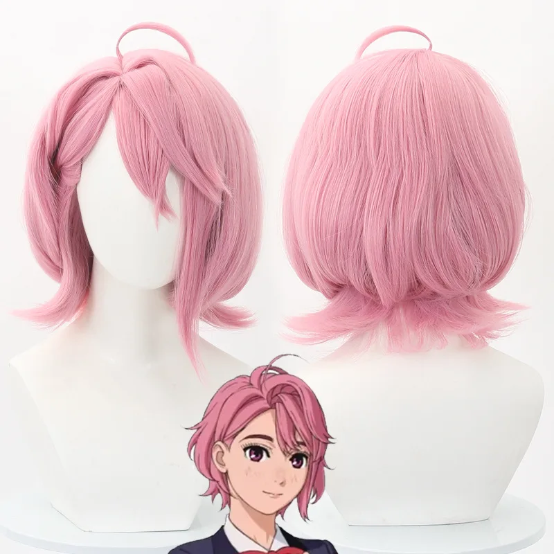 

Natural Look Synthetic Short Pink Wig Mi-ku Inspired Cosplay Wig with Realistic Scalp Top, Heat Resistant Fiber Costume Party
