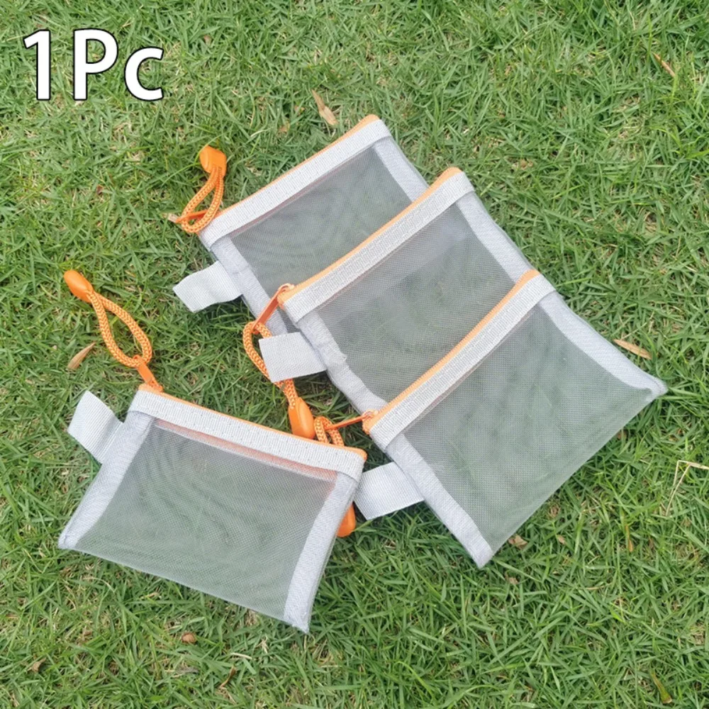 1Pc New Transparent Mesh Zipper Bag Nylon Mini Bank Card Pouch Coin Purse for Earphone Data Line Lipstick Storage