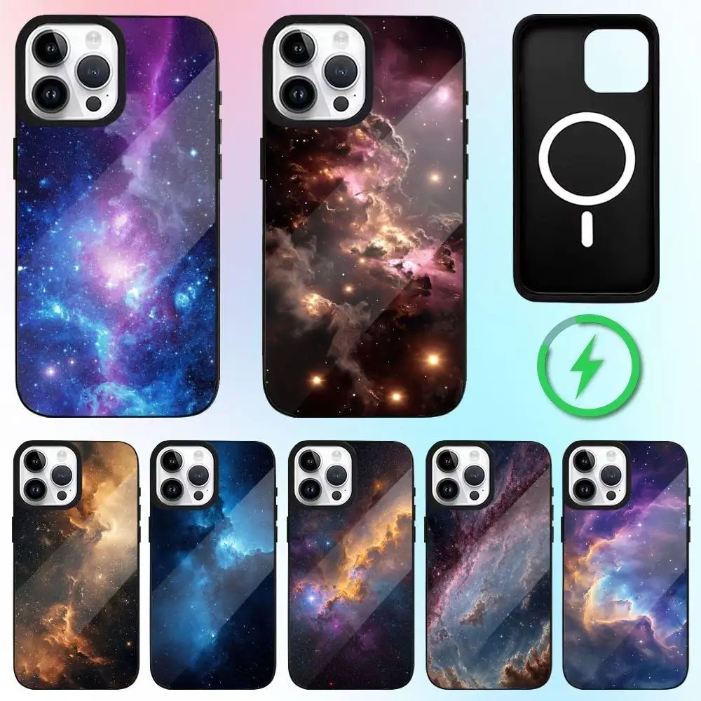 

Space For Galaxy Universe Phone Case For iPhone17,16,15,14,13,12,11 Plus,Pro Max Magnetic Magsafe Wireless Charging