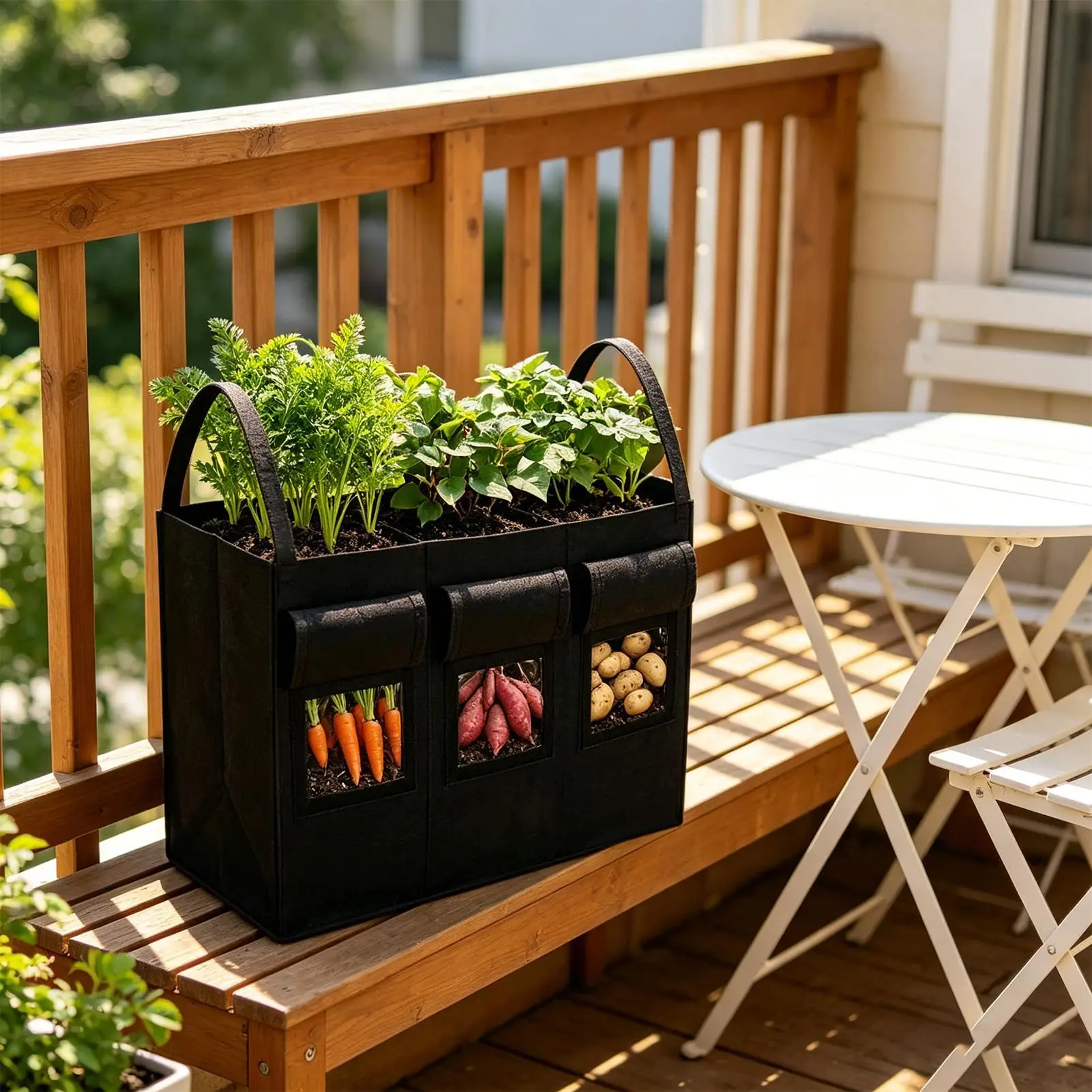 Grow Bags Breathable Potato Growing Container with Handles Vegetable Growing Bags for Home Garden Backyard Terrace Courtyard