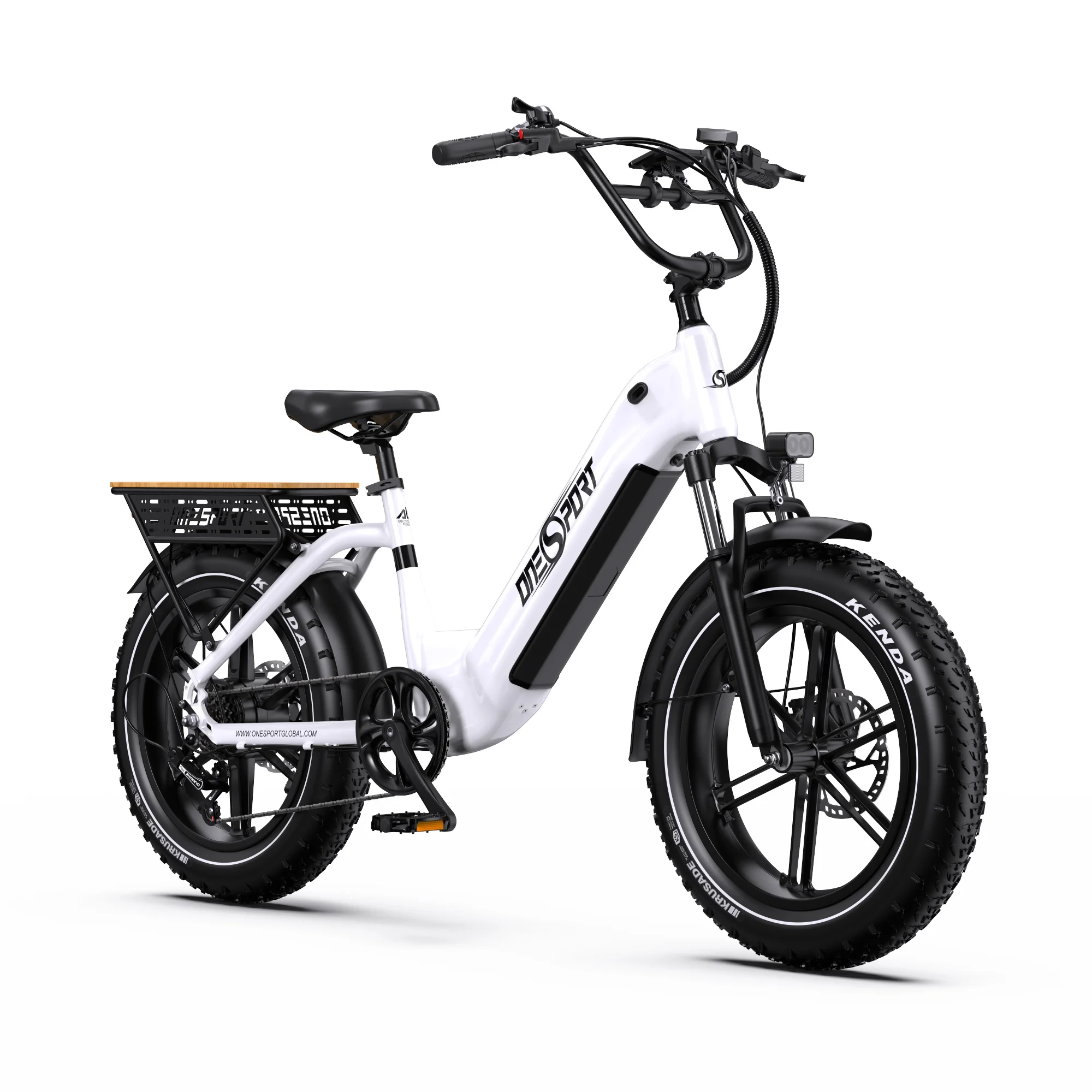 ONESPORT OT08 Electric Bike 500W Motor,48V 18Ah Removable Battery,80-90km Range,20*4.0 Inch Tires,IPX4 Waterproof E-Bike