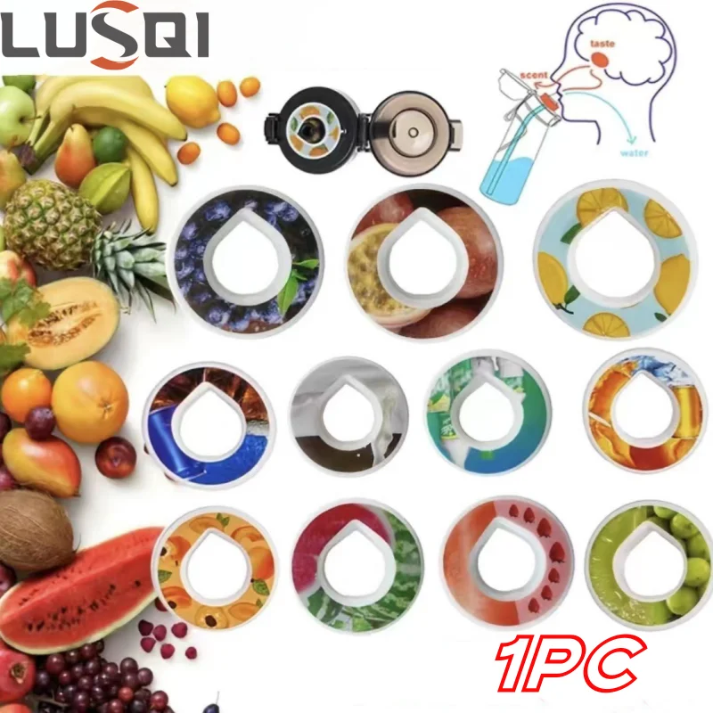 LUSQI 1PC Healthy Flavored Water Booster Water Bottle Flavor Ring Natural Fruit Flavored Beverage Additives No Calorie BPA Free