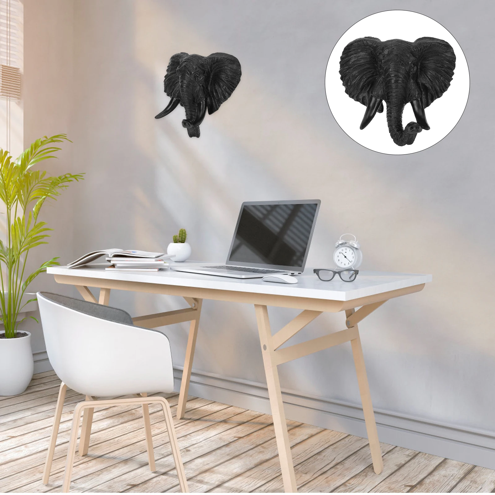 

Simulated Wolf Head Wall Hanging Animal Sculptures Decor Resin Statue Home Decoration Head Large Wall Art Craft
