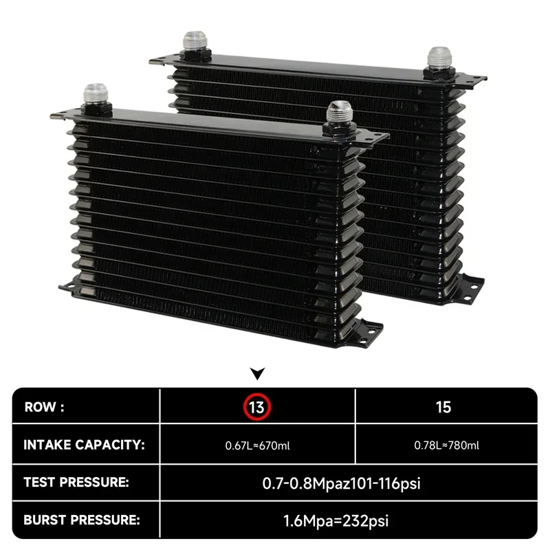 

Oil Filter Adapter Kit+7" Electric Fan 13 Row Oil Cooler Kit w/Thermostat Kit