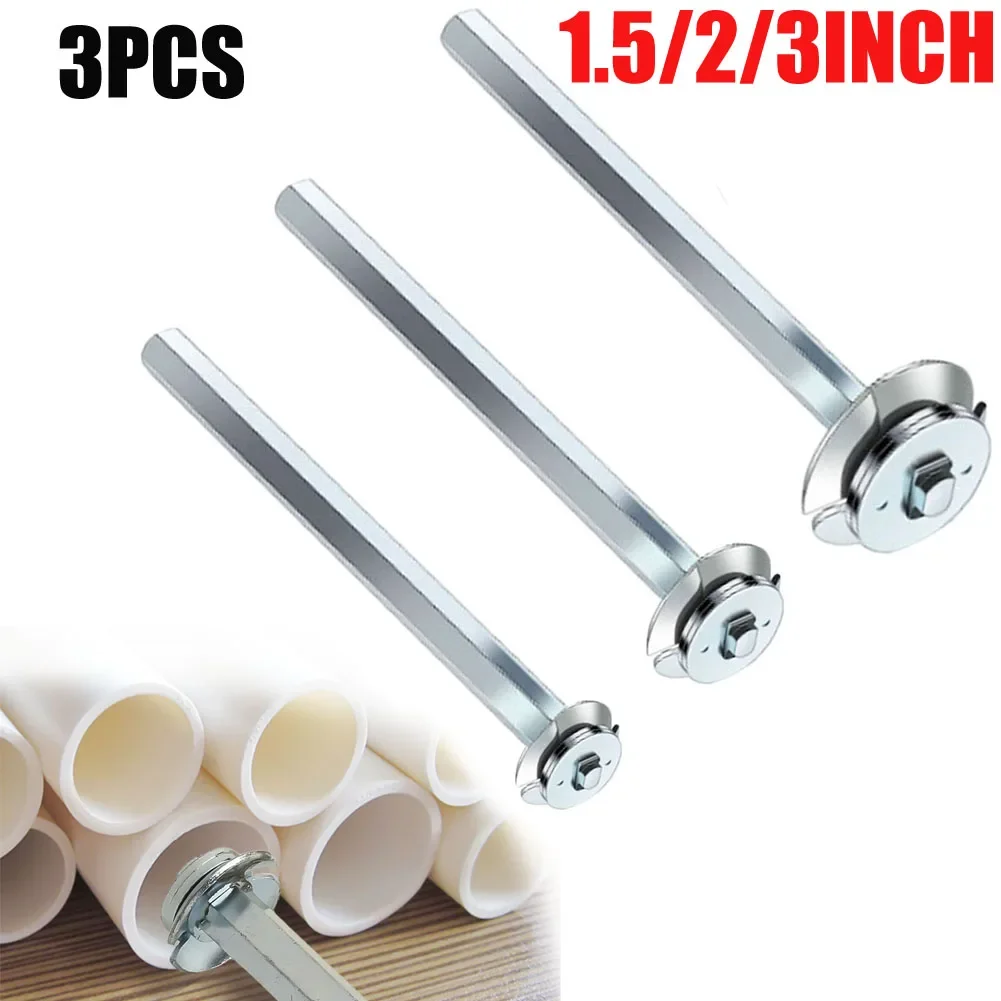 

3pcs PVC Pipe Reamer 1.5/2/3inches Inner Pipe Cutting Tools Plumbing Fitting Socket Saver Tool For Speed Electric Drill