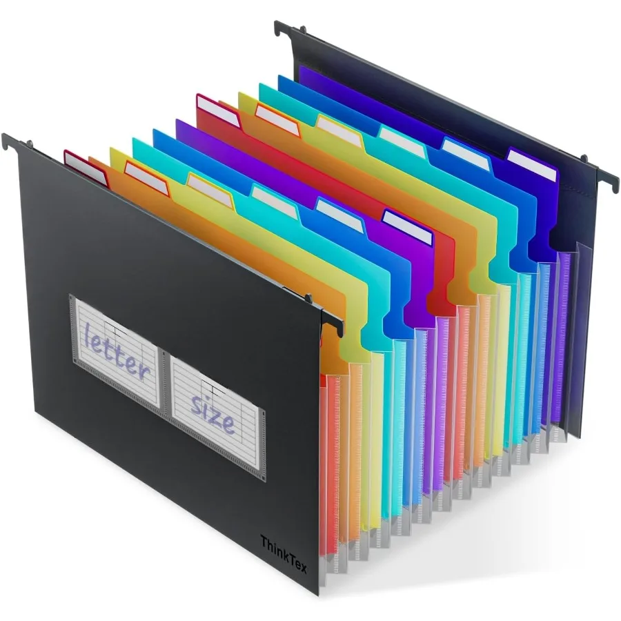 

Plastic Expanding Hanging File Folders12 Accordion Pots Large Capacity for Letter Size Organizer for Filing Cabinet Ideal for T