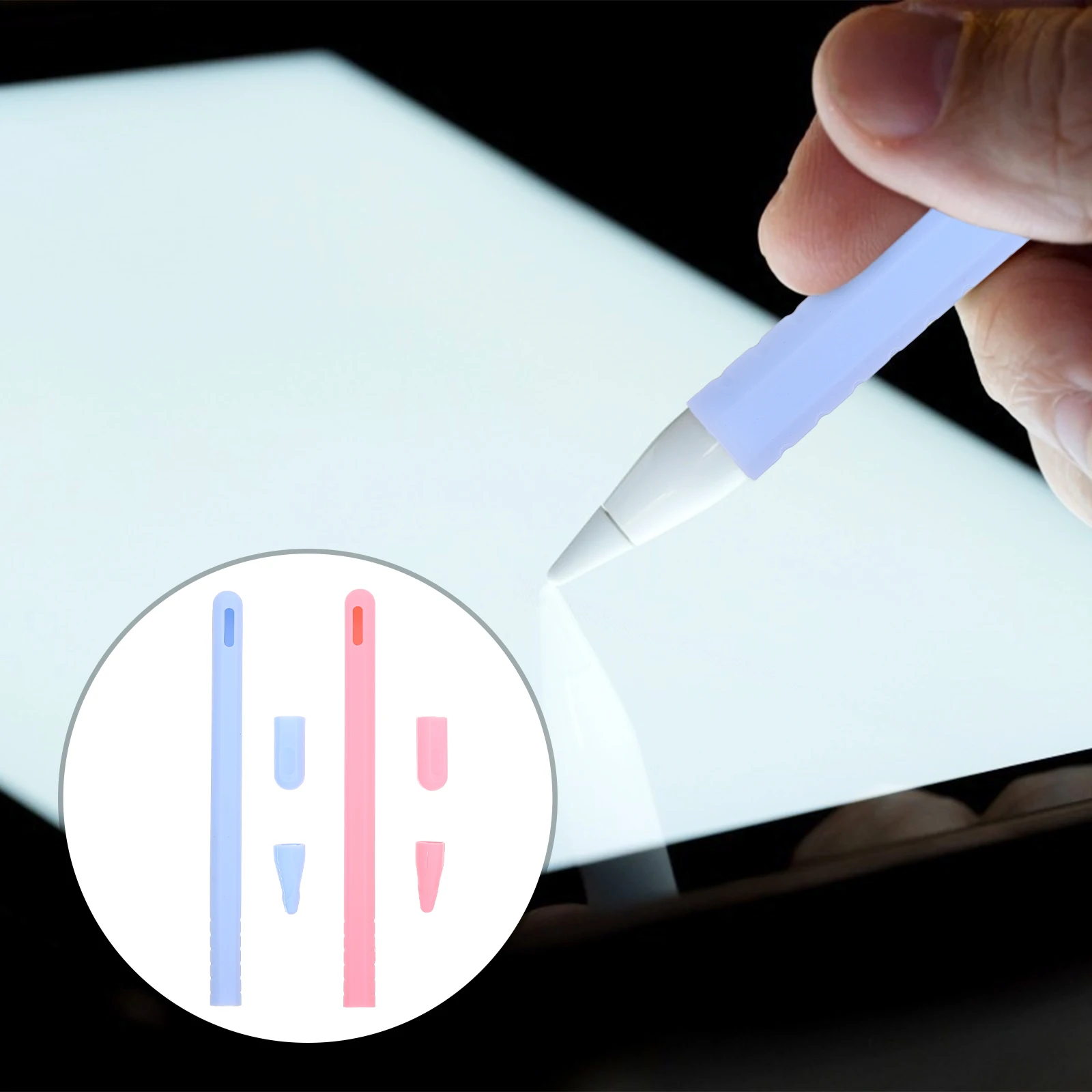 

2 Pcs Touch Pen Silicone Cover Stylus Pencil Cap Protective Case Holder for Pocket Protector Accessories