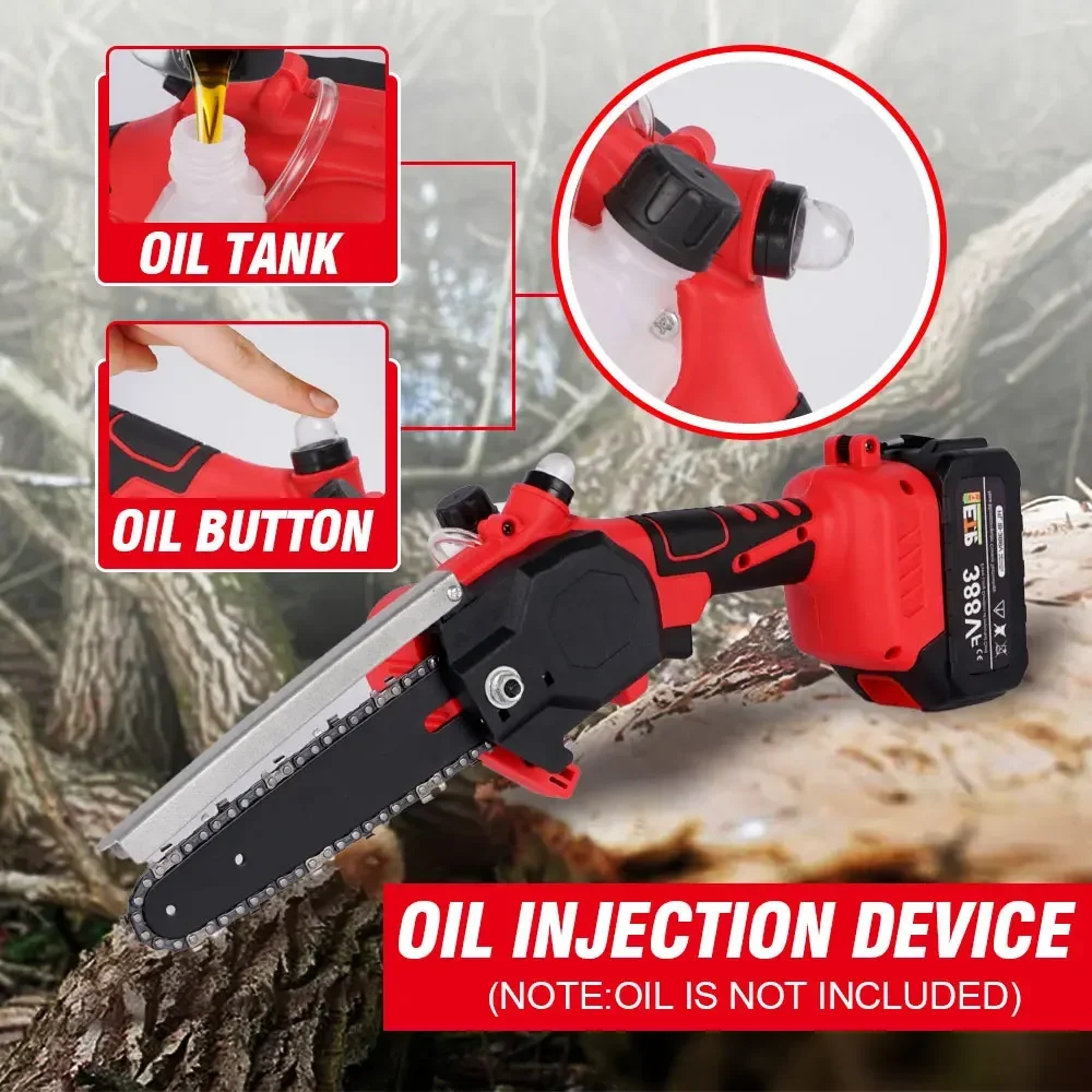 Onevan-マキタ18vバッテリー用のオイルポット付き6インチブラシレス電動チェーンソー,30000rpmの非常に簡単な木工ツール