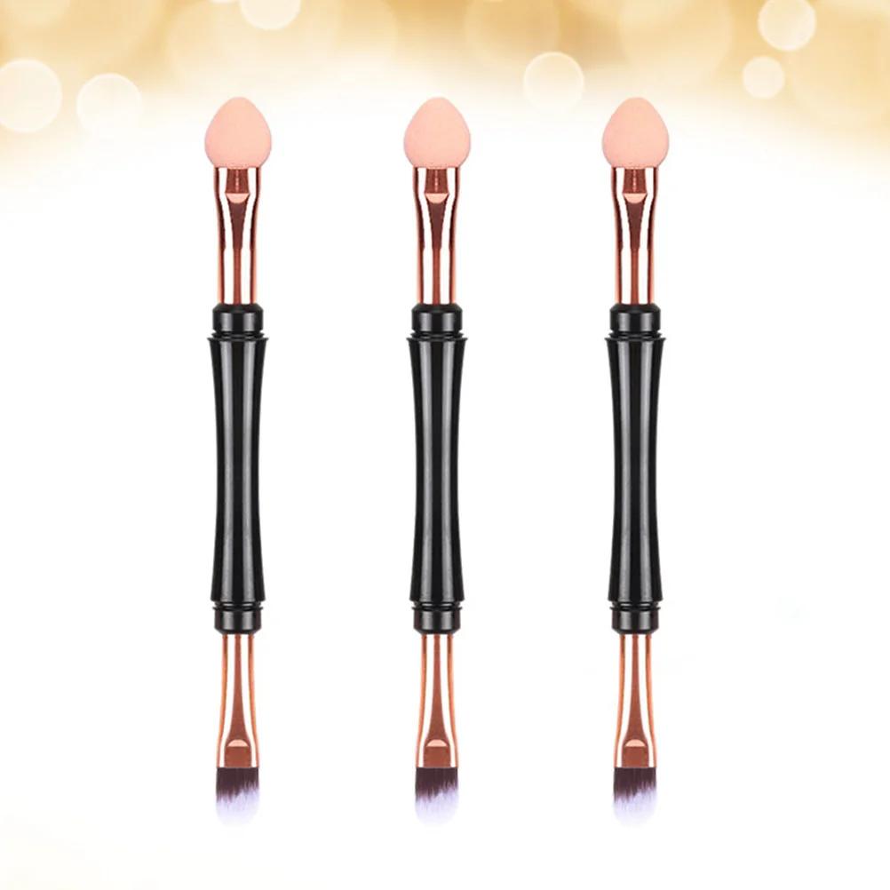 Ensemble de pinceaux de fard à paupières, 3 pièces, pinceaux de maquillage à poignée confortable, double usage, outils cosmétiques pour cils et sourcils, usage professionnel