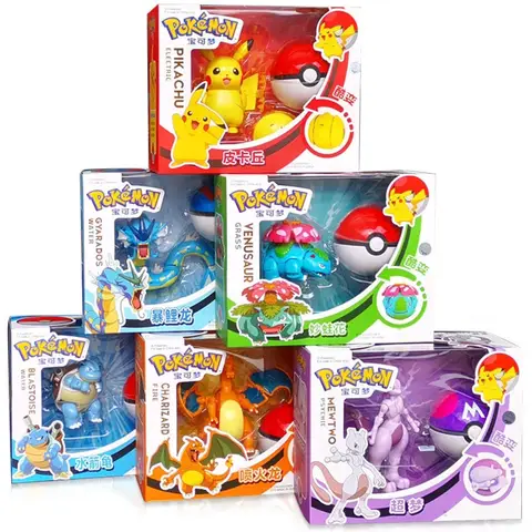 Pokemon Ball Deform Mewtwo Figurka Pokeball Figurka akcji Pikachu Charizard Gengar Blastoise Greninja Eevee Poke Zestaw zabawek dla dzieci