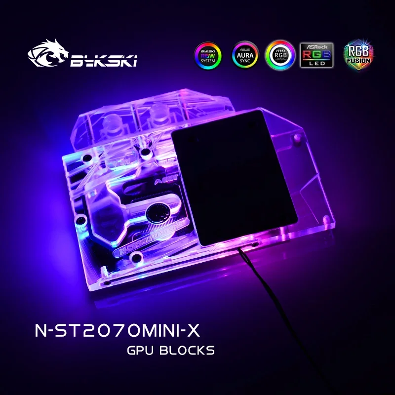 Imagem -05 - Bykski Bloco de Água para Uso em Zotac Rtx2070 8gd6 Mini oc Rtx 2060 Amp Rtx 2060 Super Mini 2070 Soprador Tampa Bloco de Radiador de Cobre