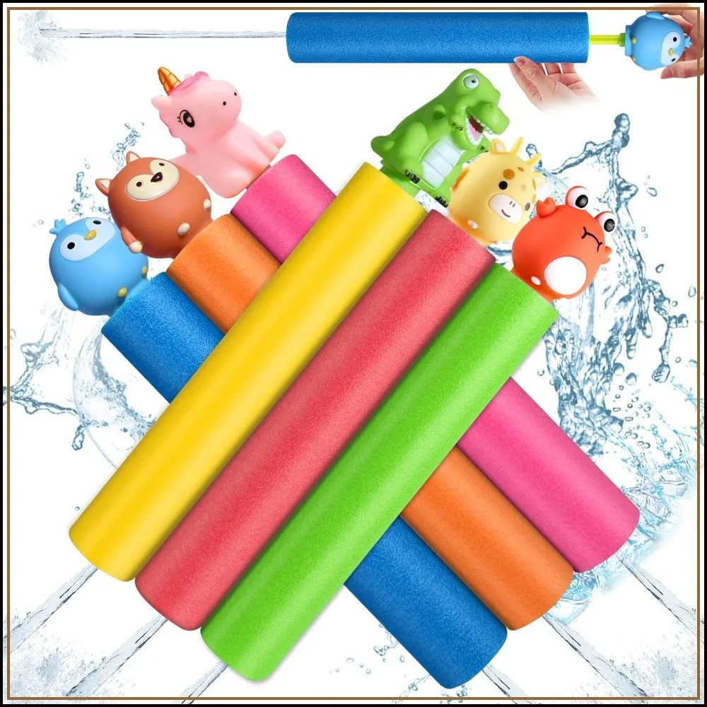 

Water Guns for Kids, Durable Water Soaker Blaster Toys for Outdoor Summer Pool Beach Party (6 Pcs)
