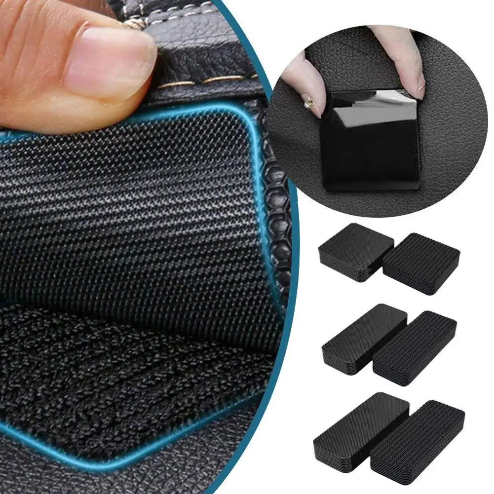 1pair Car Floor Mat Fixing Sticker Double Faced Universal Anti-Slip Floor Retention Sheet Self Clips Sofa Bed Fastener D4Y0