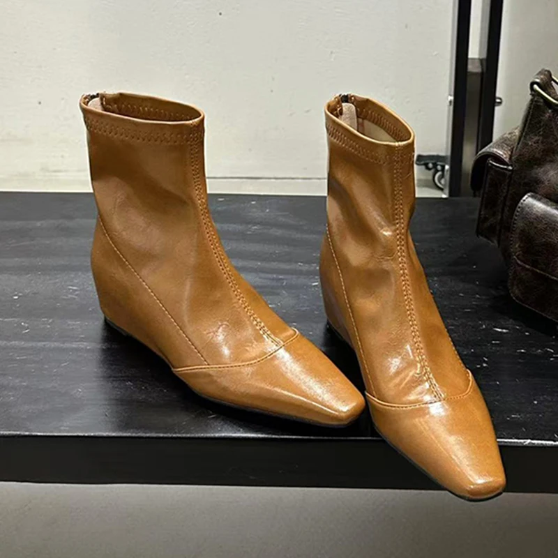

Flats Women's Ankle Shoes Pointed Toe Fashion Shoes Sexy Luxury Woman Winter Boots 2025 New Dress Chelsea Botas Mujer Zapatillas