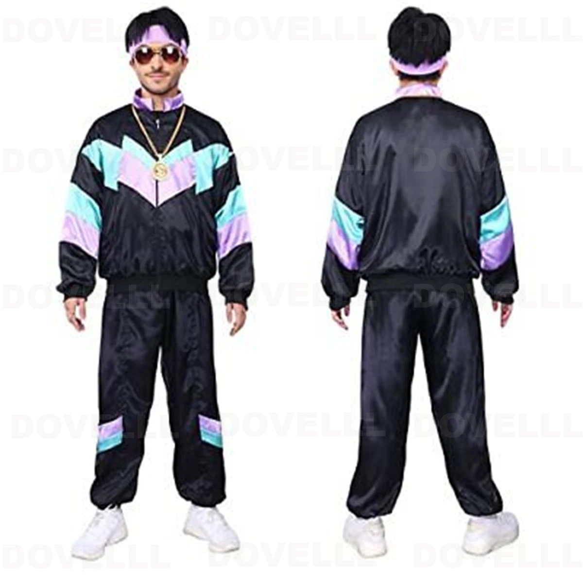 Men\'s 80s Shell Suit Fancy Dress Costume, Premium 80s Assi Tracksuit, Available Carnival Valentine\'s Day Halloween Easter Costu
