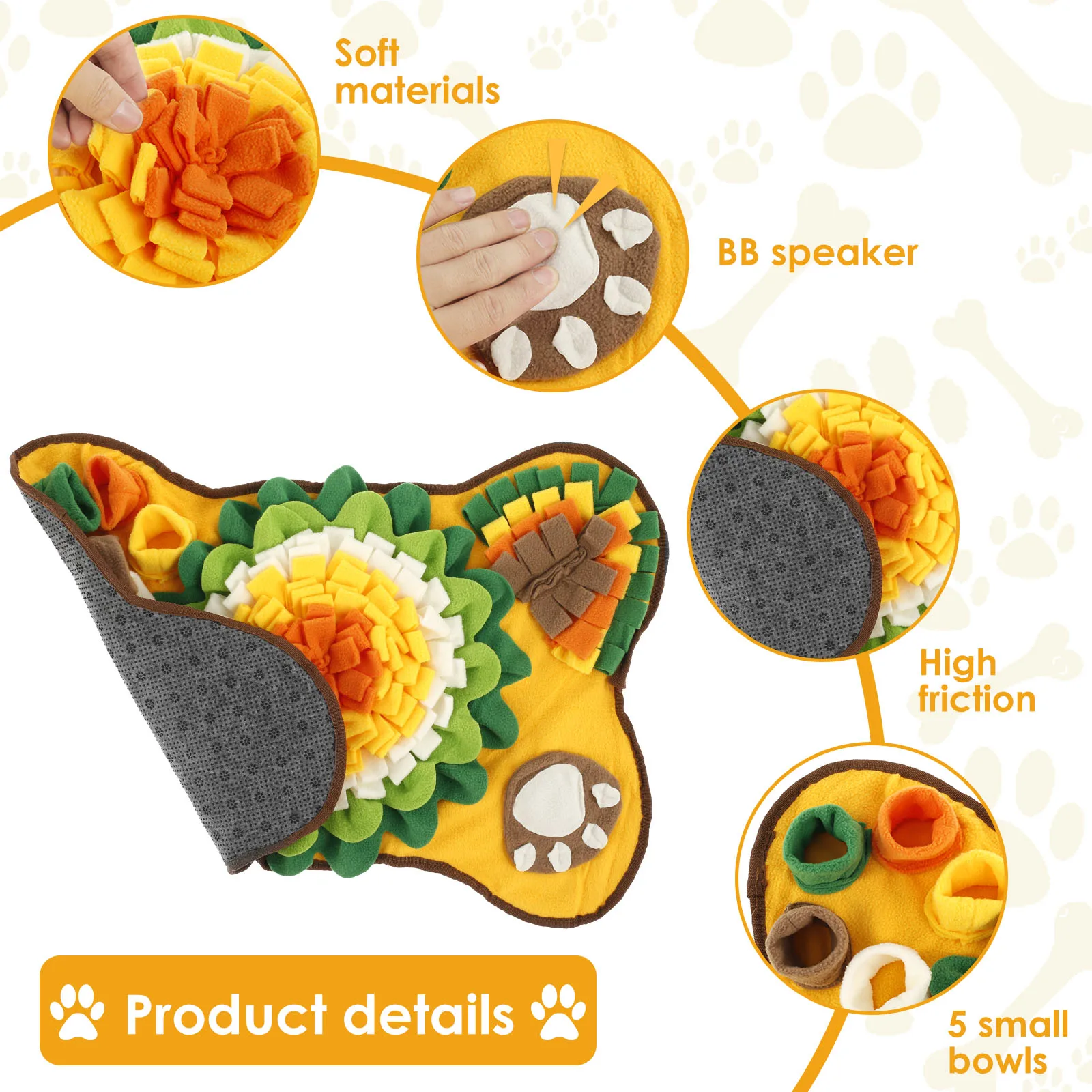 สุนัข Snuffle MAT Foraging กลิ่นการฝึกอบรมผ้าห่มสัตว์เลี้ยง Interactive การฝึกอบรมและความเครียด Sniff Feeding MAT Treat MAT ของเล่นสุนัข