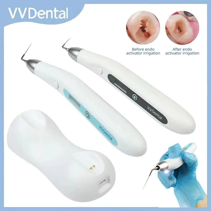 

Стоматологический эндоактиватор, звуковой ирригатор, эндодонтический эндодонтический инструмент с 5 шт. эндофайлами для очистки корневых каналов, удаления пятен, стоматологический инструмент