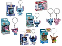 FUNKO pop Summer STITCH Keychain Movie TV Vinyl Figure Key Chain TIKI STITCH Scented Action Figure Pendants Keyring Toys