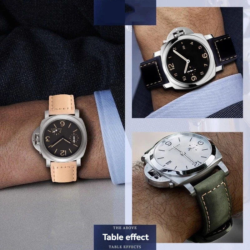 Удлиненный кожаный ремешок XL 140 + 90 мм, подходит для часов Panerai DIESEL, ретро кожаный ремешок ручной работы Crazy Horse, мужской 22 мм 24 мм