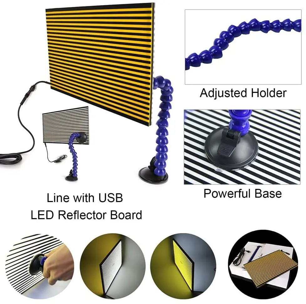 Strip Line Board Reflective Board Light Lamp Light LED Lamp LED Light for Dent Detection Hail Damage Repair with Ajustment Holde