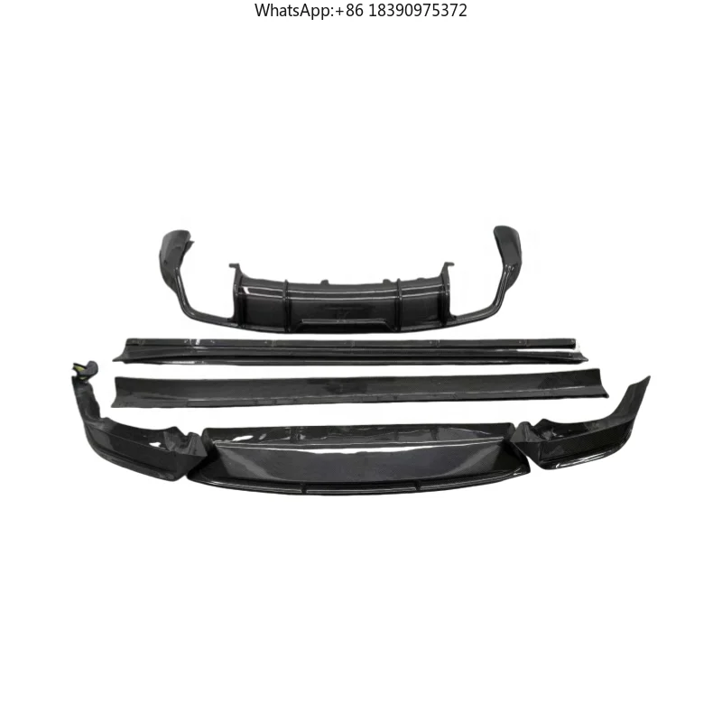 High-quality Bodykit FD Style Carbon Fiber Front Bumper Lip Front Lip Side Skirt Diffuser Rear Lip for Cayenne 2024+
