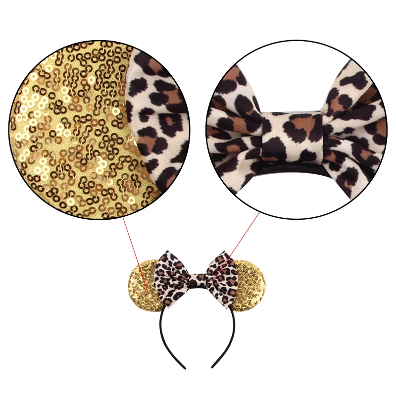 2024 Chic Leopard Mouse Ears Headband Girls Cosplay Trendy 5\