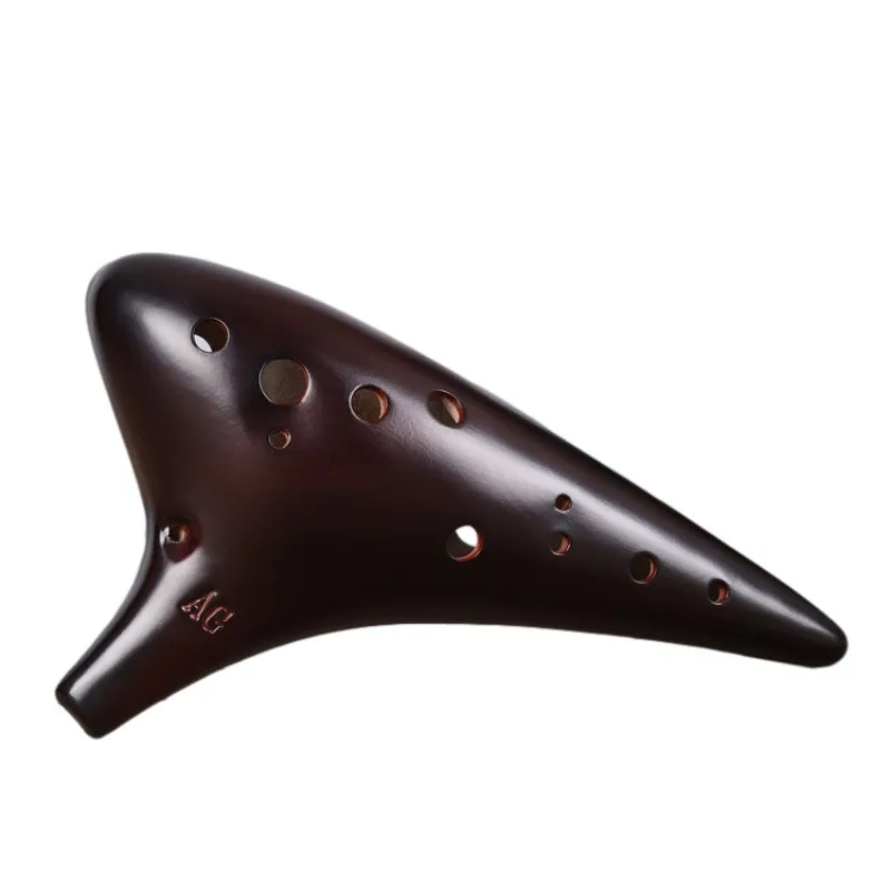 

Smoked 12-hole Ocarina AG tune, ceramic making beginner, teaching, playing Ocarina