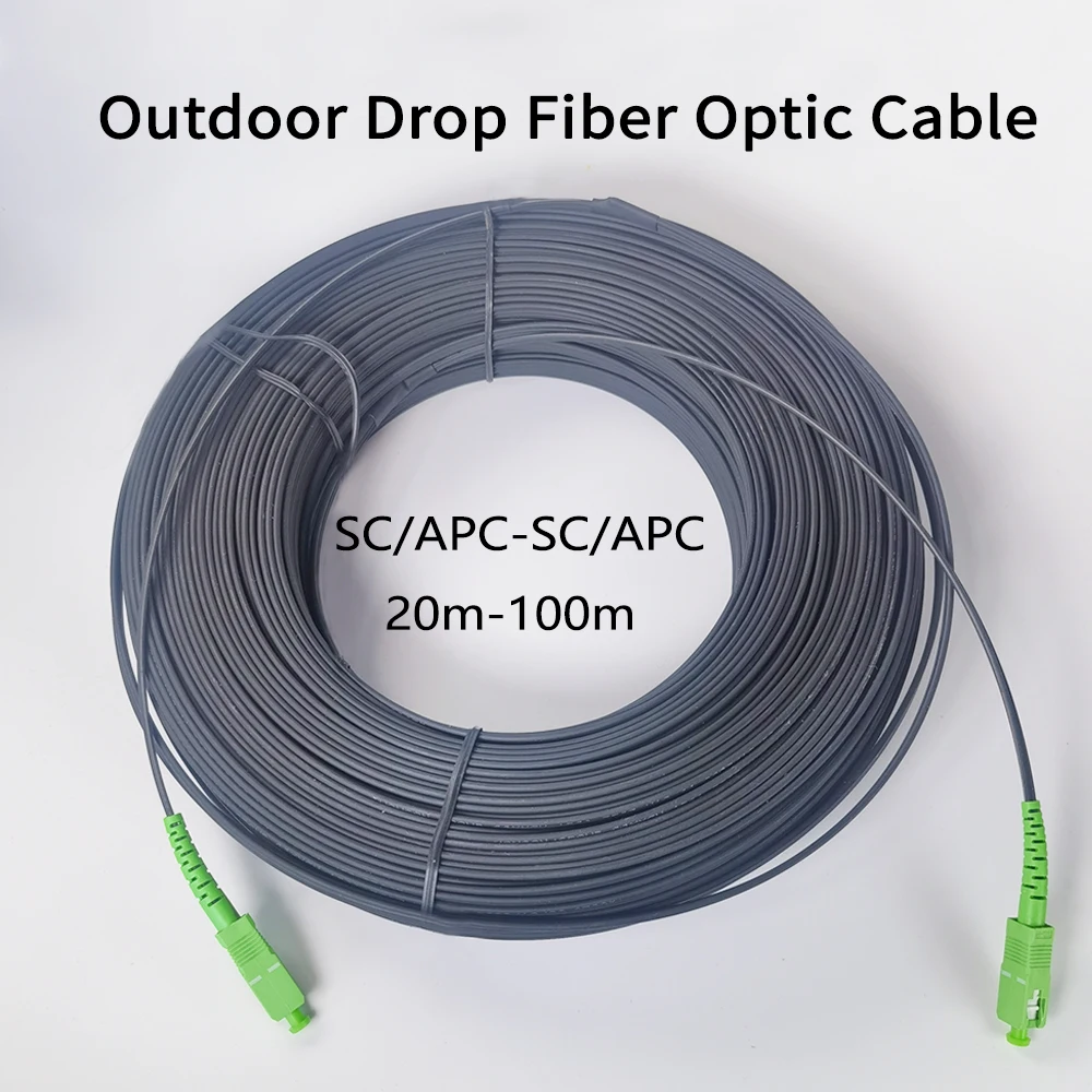 20M/30M/40M/50M FTTH SC/APC-SC/APC Outdoor Drop Fiber Optic Cable Single Mode Fiber Optic Patch Cord Optical Internet Cables