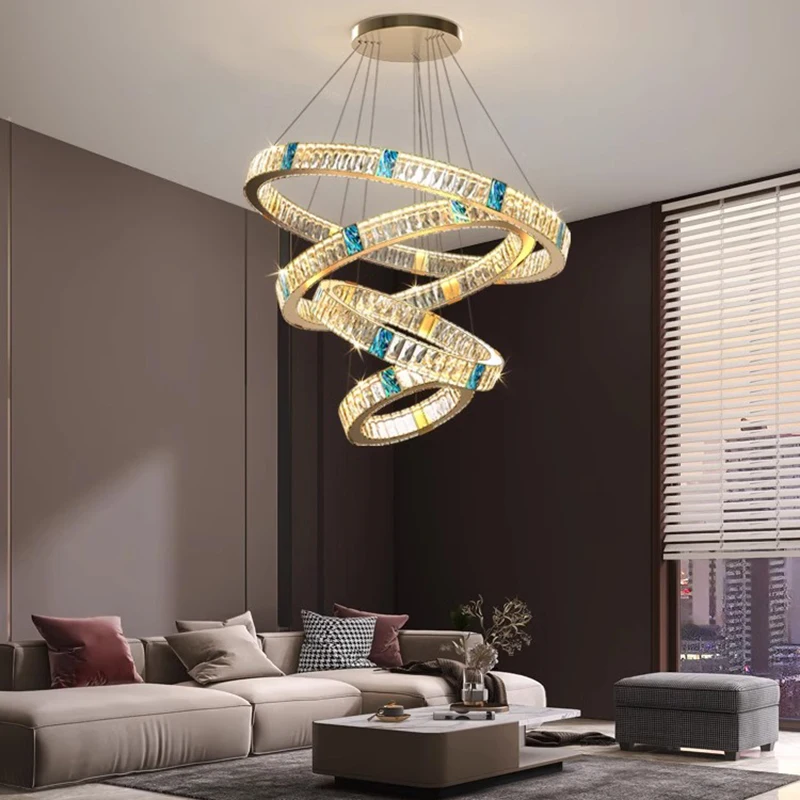 Modern home decoration crystal chandelier, stair Pendant lamp, living room Pendant lights, interior lighting