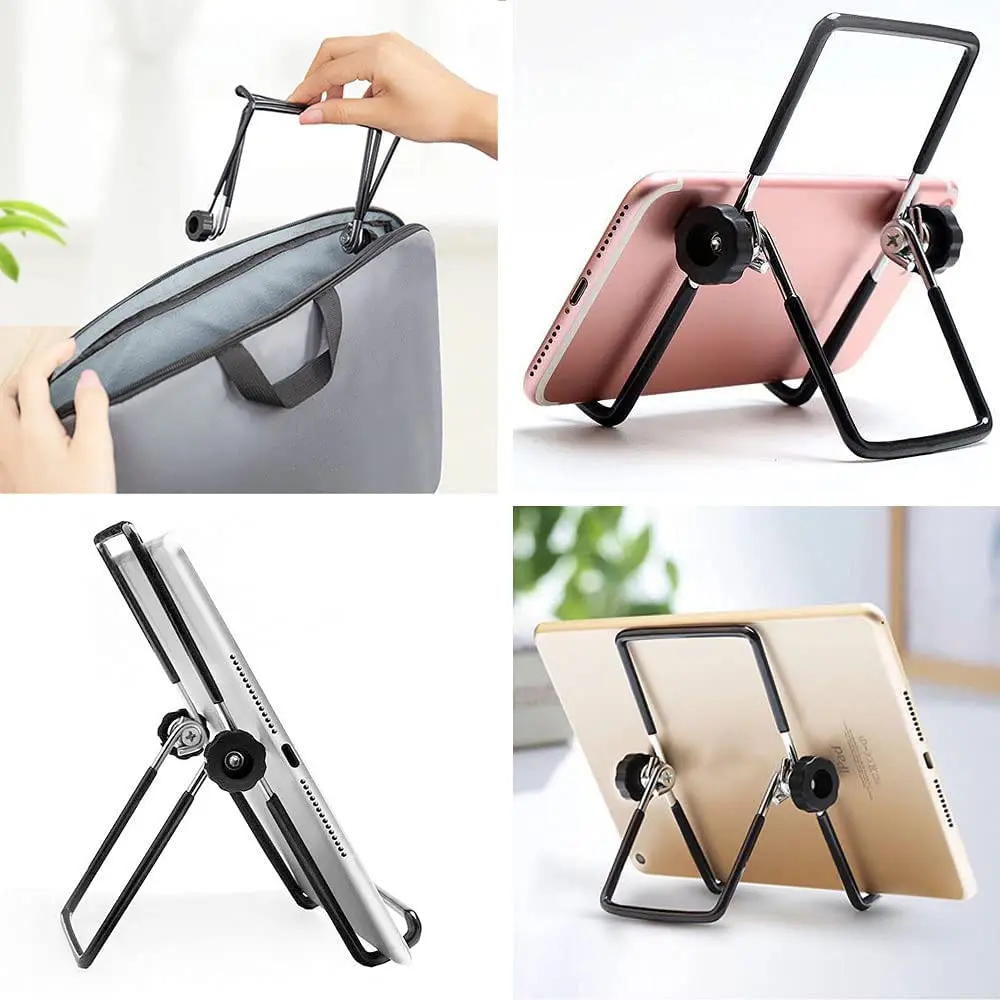 Adjustable Tablet Stand Holder, Universal Multi-Angle Non-Slip Metal phone Holder Cradle for 7 - 12.9 inch Tablet PC, Pad