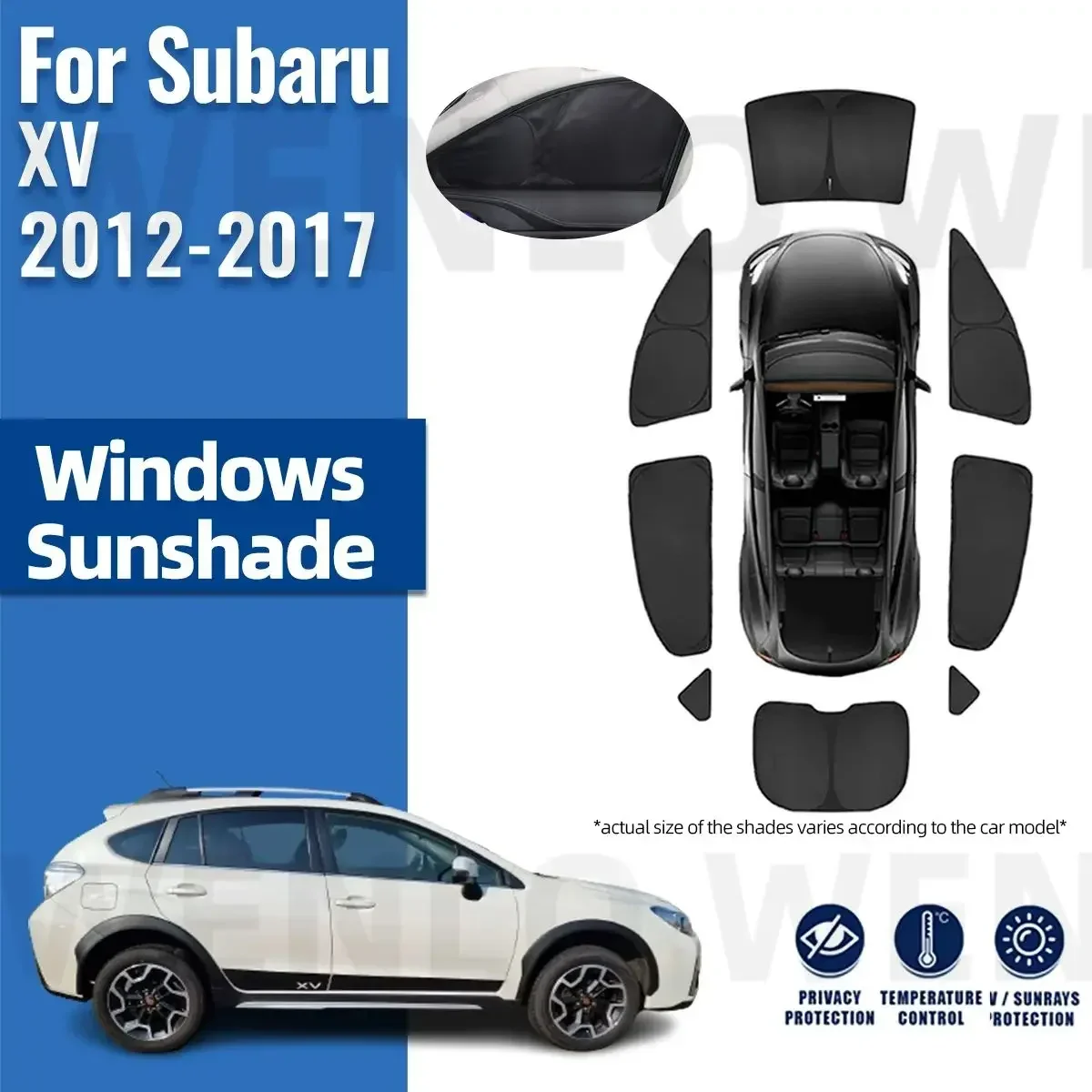 

For Subaru XV 2012-2017 Full Cover Car Sunshade Shield Front Windshield Frame Curtain Rear Baby Side Window Sun Shade Visor