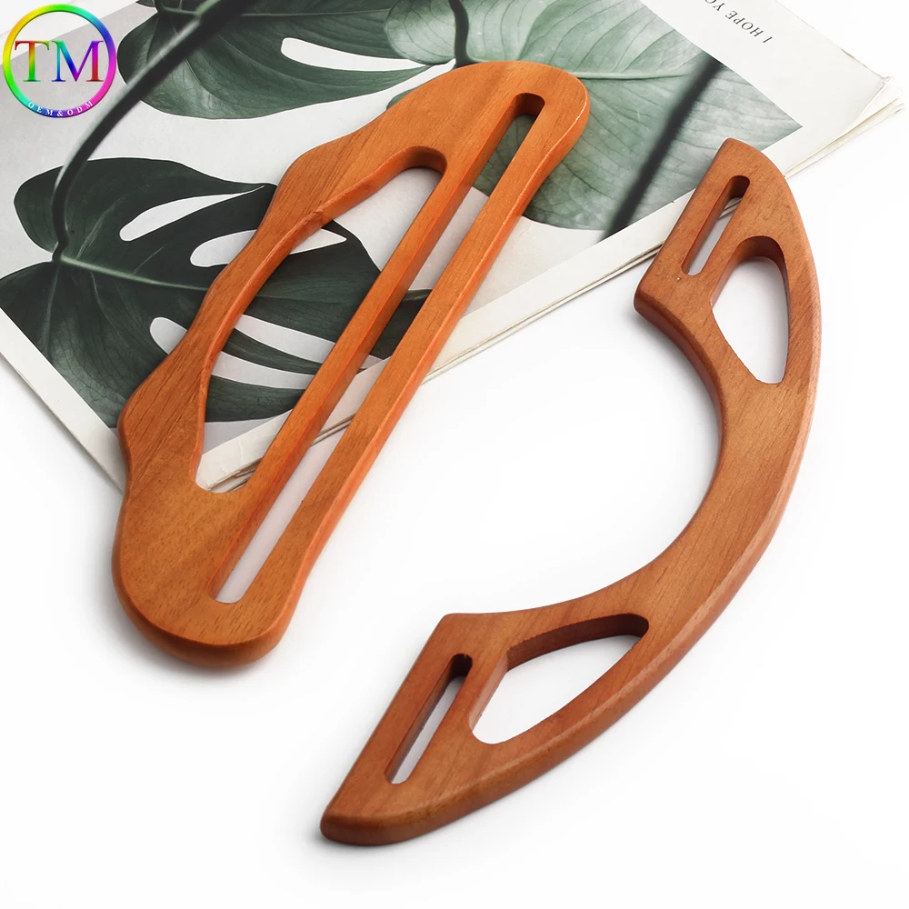 2/10/20Pcs Camel/Natural Classic Solid Wood Bag Handles For Crochet Handbag Shoulder Purse Frame Sewing Brackets Accessories