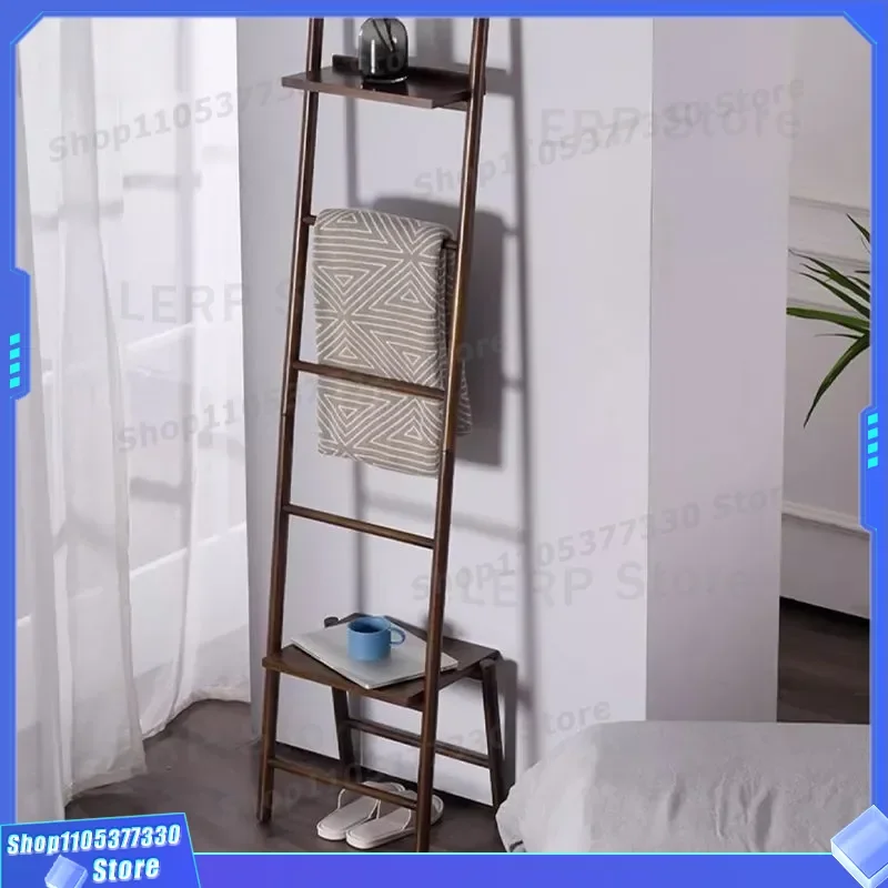 Bamboo Floor Standing Towel Rack Multi Layer Bathroom Storage Shelf Wall Mounted Organizer for Hotel Home Toilet Space Saving